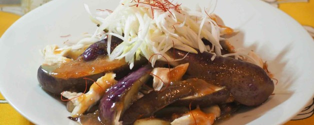 レンジで簡単！ささみと茄子の甘辛味噌ドレッシング